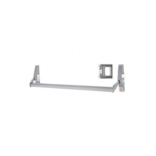 Satin Aluminum 48 10 Series Right Hand Reverse Bevel Crossbar Rim Panic Exit Device, 'S' Type Strik